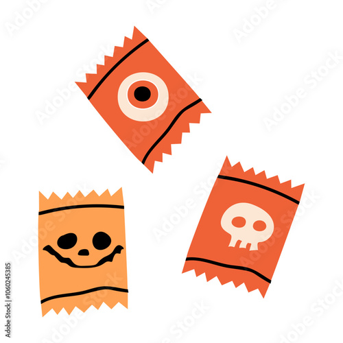 Candy vector for halloween celebration isolated on white background.