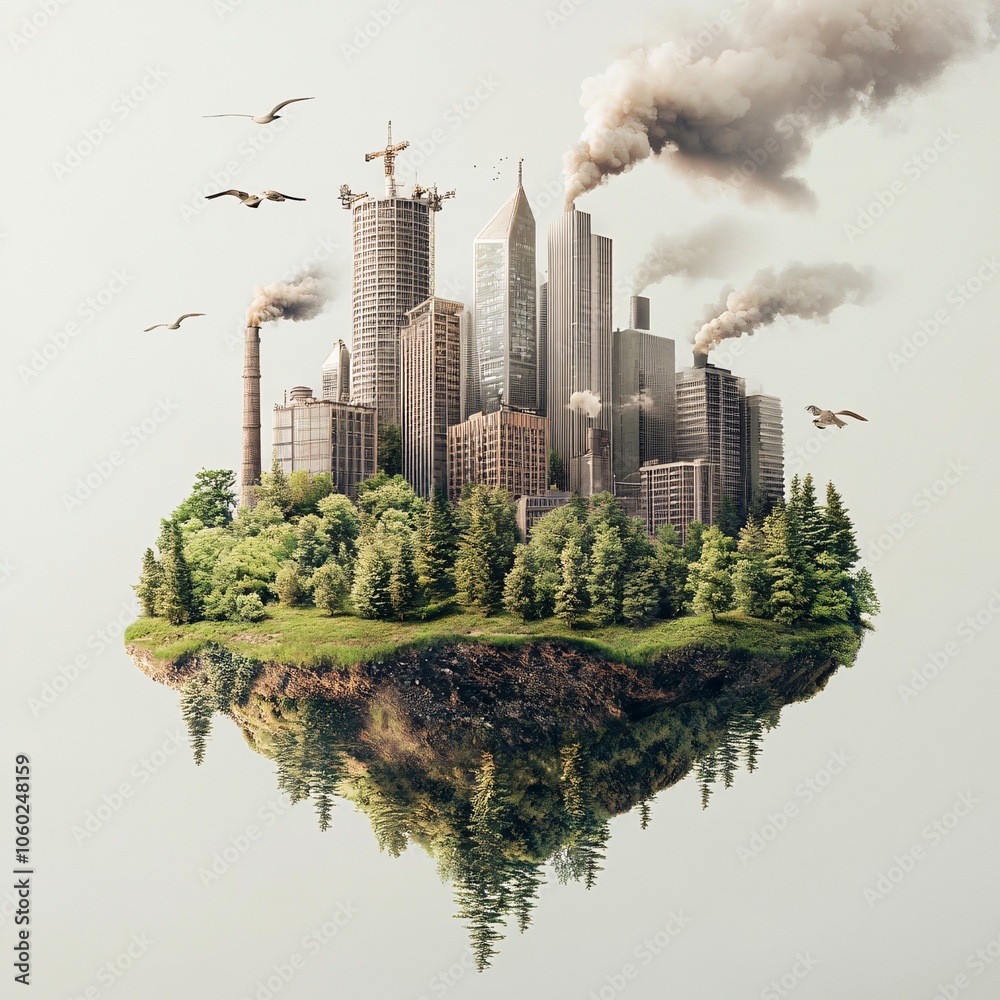 Fototapeta premium skyline with tree