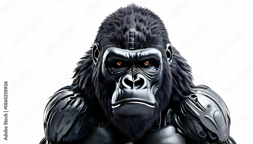 Gorilla robot, robotic animal isolated over white background. Gorilla robot, robotic animal isolated over white background.