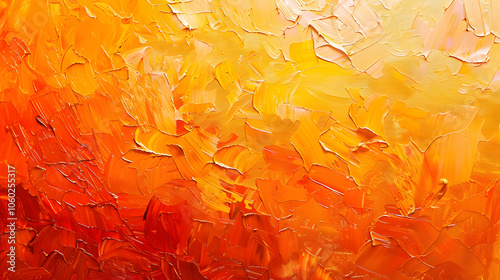 Closeup of impasto abstract rough autumn colors art painting texture, orange fall background