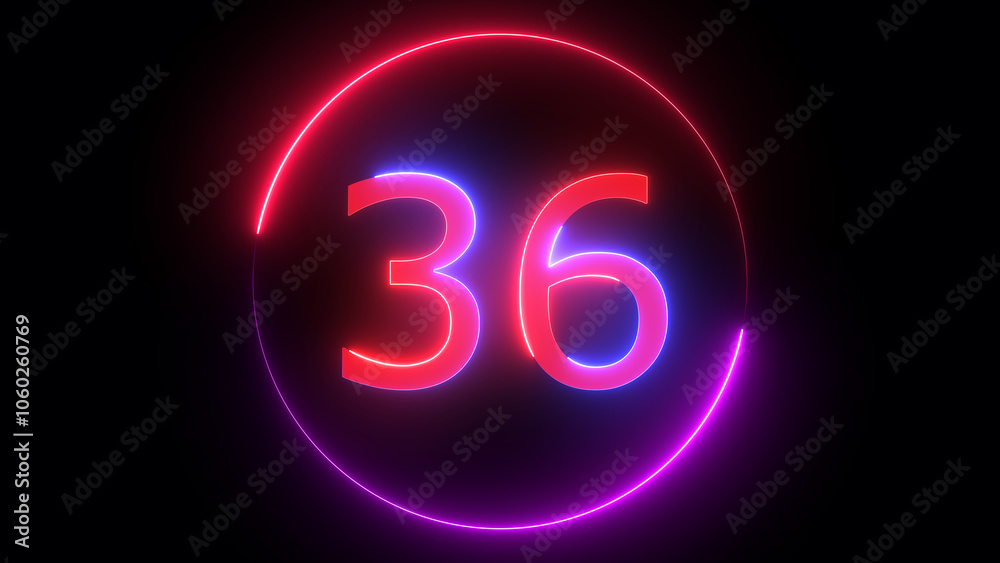 Illuminated neon number ,red and blue color number of neon light colorful illustration. Bright neon numbers with black background Illuminated neon number ,red and blue color number of neon light colorful illustration. Bright neon numbers with black background