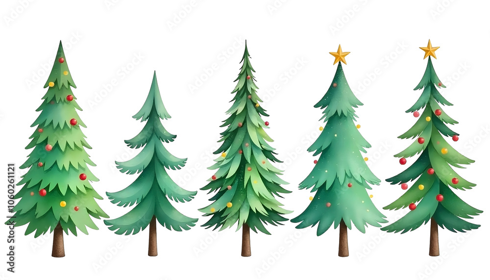 Obraz premium set of christmas trees