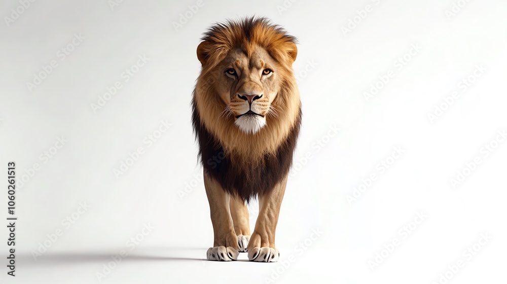 Fototapeta premium Lion, white isolate background