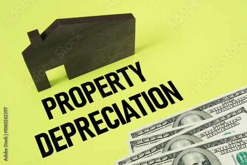 Property depreciation is shown as business and financial concept photo