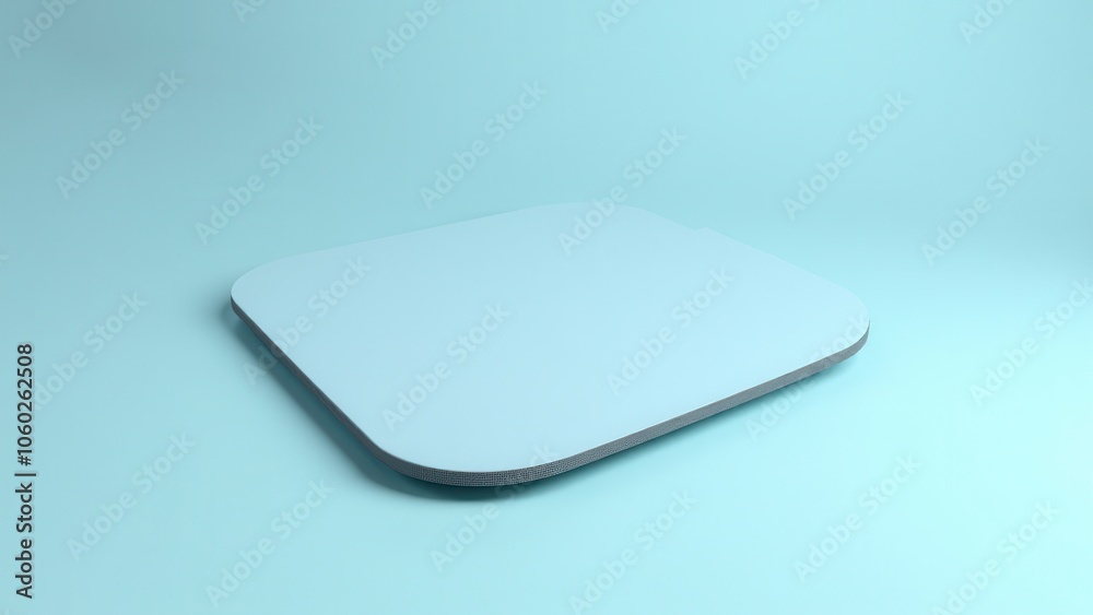 Mousepad mockup with smooth edges on blue, showcasing blank area for custom artwork. Mousepad mockup with smooth edges on blue, showcasing blank area for custom artwork.