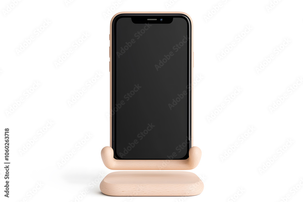 Naklejka premium Phone stand holder, isolated on white background