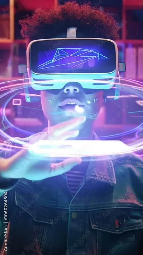 A young man showcases a digital hologram of a futuristic AI-powered polygon model, rendered in a minimalistic, low-poly wireframe style A young man showcases a digital hologram of a futuristic AI-powered polygon model, rendered in a minimalistic, low-poly wireframe style