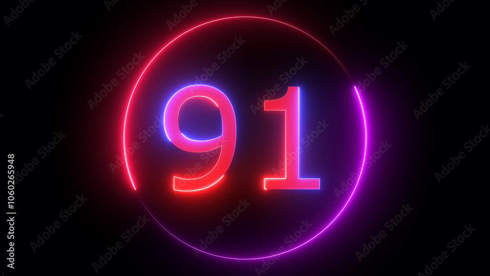 Illuminated neon number ,red and blue color number of neon light colorful illustration. Bright neon numbers with black background Illuminated neon number ,red and blue color number of neon light colorful illustration. Bright neon numbers with black background
