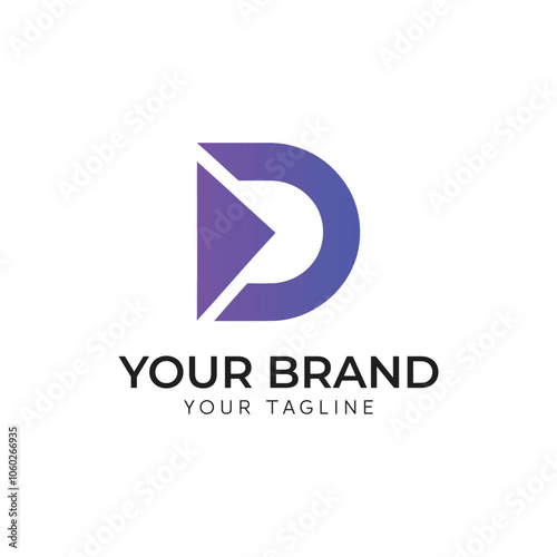 Free Download Letter D logo design with gradient vector illustration template - GFXLoad