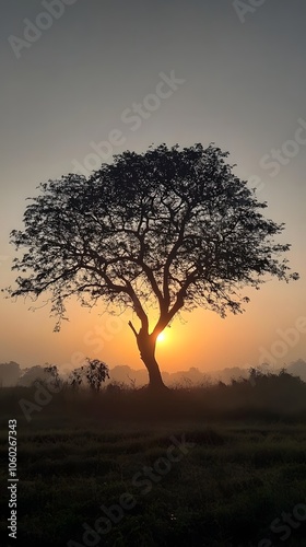 Wallpaper Mural Silhouette of a dead tree against the sunset sky, South Africa Torontodigital.ca