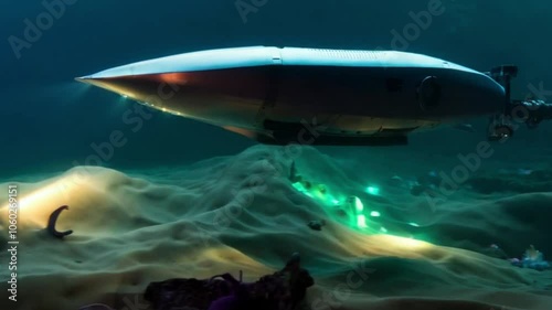 Wallpaper Mural AI guiding autonomous submarines exploring the ocean floor. Torontodigital.ca