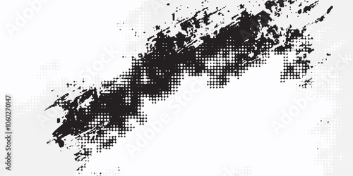 Halftone Grunge Vector Seamless Black and White Texture. Vintage, Dirty, Watercolor, Rough Background, Cracked Ground Texture. Monochrome