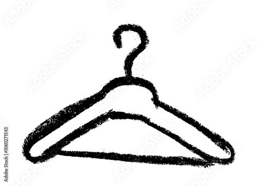 Coat Hanger Fashion Related Icon Crayon Chalk Drawing Vector