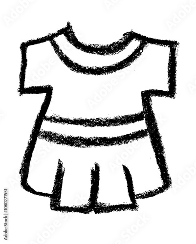 Girly Dress Fashion Related Icon Crayon Chalk Drawing Vector