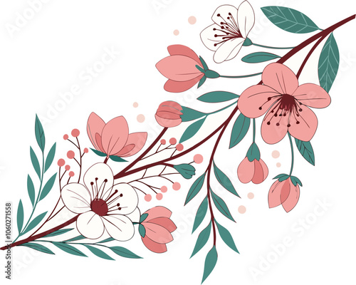 Embroidery seamless pattern with beautiful flowers. Handmade floral ornament on dark background. Embroidery for fashion products. Elegant tiled design, best for print fabric or paper and more.