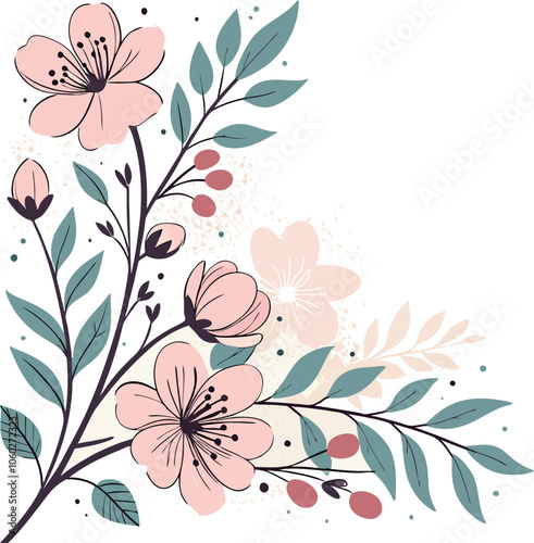 Embroidery seamless pattern with beautiful flowers. Handmade floral ornament on dark background. Embroidery for fashion products. Elegant tiled design, best for print fabric or paper and more.