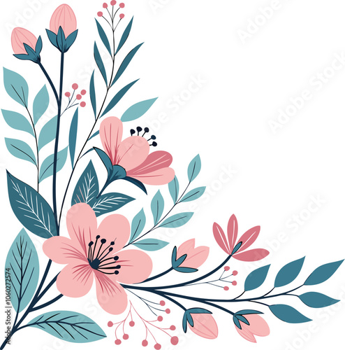 Embroidery seamless pattern with beautiful flowers. Handmade floral ornament on dark background. Embroidery for fashion products. Elegant tiled design, best for print fabric or paper and more.