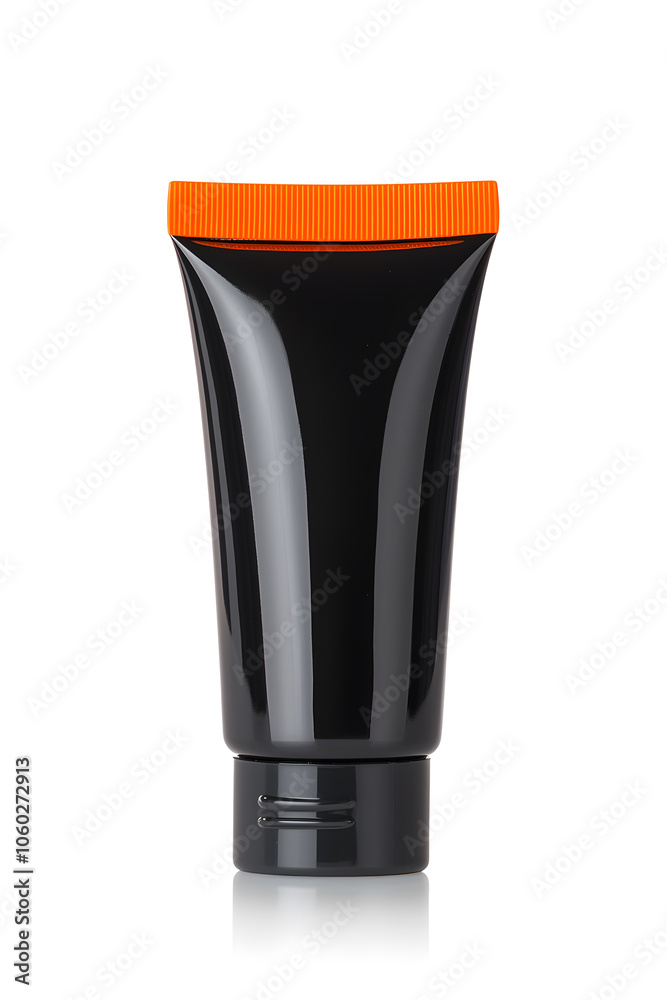 Makeup foundation, BB cream tube mockup isolated on white background Makeup foundation, BB cream tube mockup isolated on white background