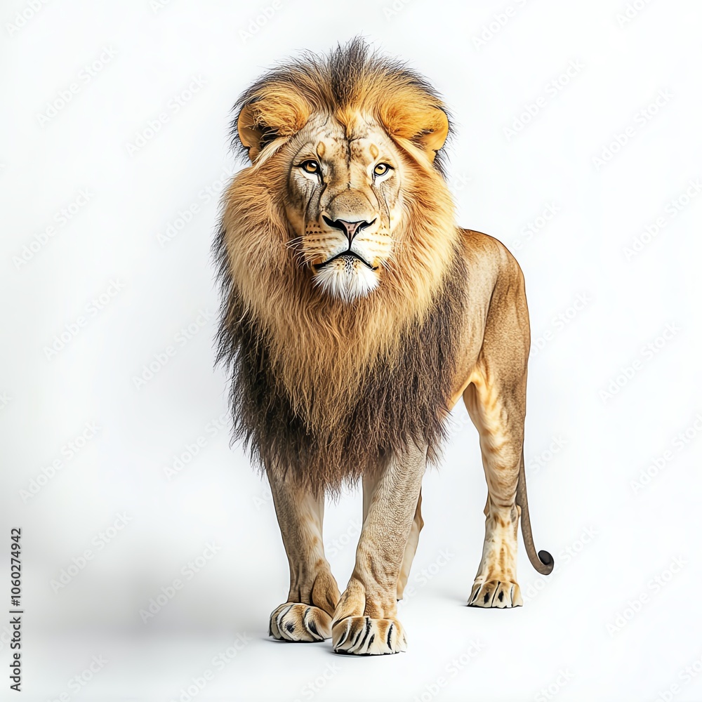 Obraz premium Lion, white isolate background