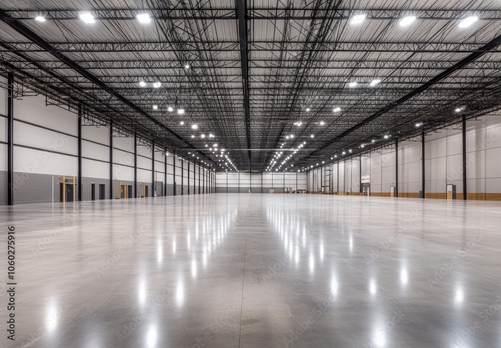 Empty Warehouse Interior. Empty Warehouse Interior.