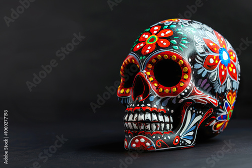 Beautiful greeting card with bright holiday composition for happy to joy celebrate dia de muertos