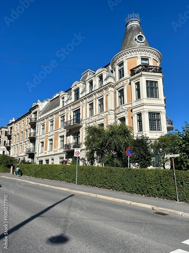 edifici tipici colorati norvege photo