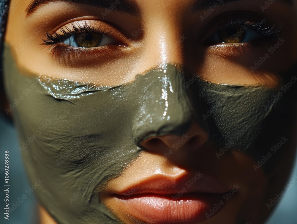 Fototapeta premium Portrait of a Woman Receiving Spa Facial Treatment