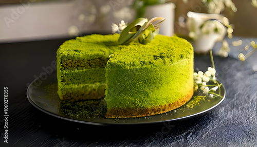 Matcha Green Tea Cake- Explore the earthy flavors of a matcha-infused cake.