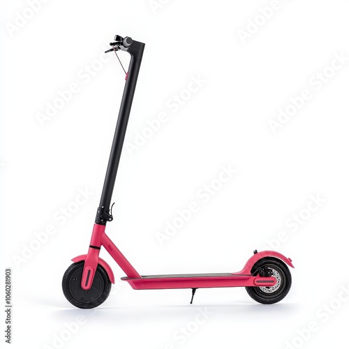 A pink electric scooter designed for urban transportation and leisure.