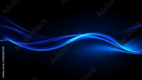 A blue wavy line, a vector graphic on a dark background, a simple and minimalistic design, a flat style illustration