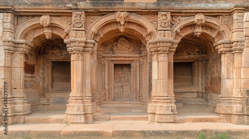 Ornate Archways of an Ancient Indian Palace or Temple