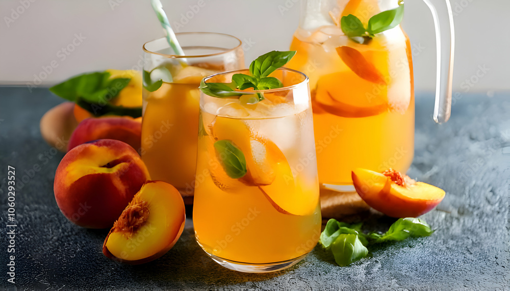 Peach Basil Lemonade- Blend fresh peaches and basil into a delightful lemonade. Peach Basil Lemonade- Blend fresh peaches and basil into a delightful lemonade.