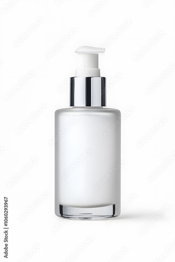 Skincare lotion pump bottle mock up, isolated on white background