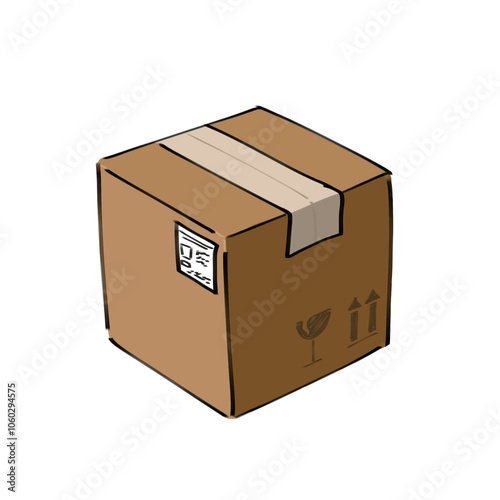 Brown cardboard box 