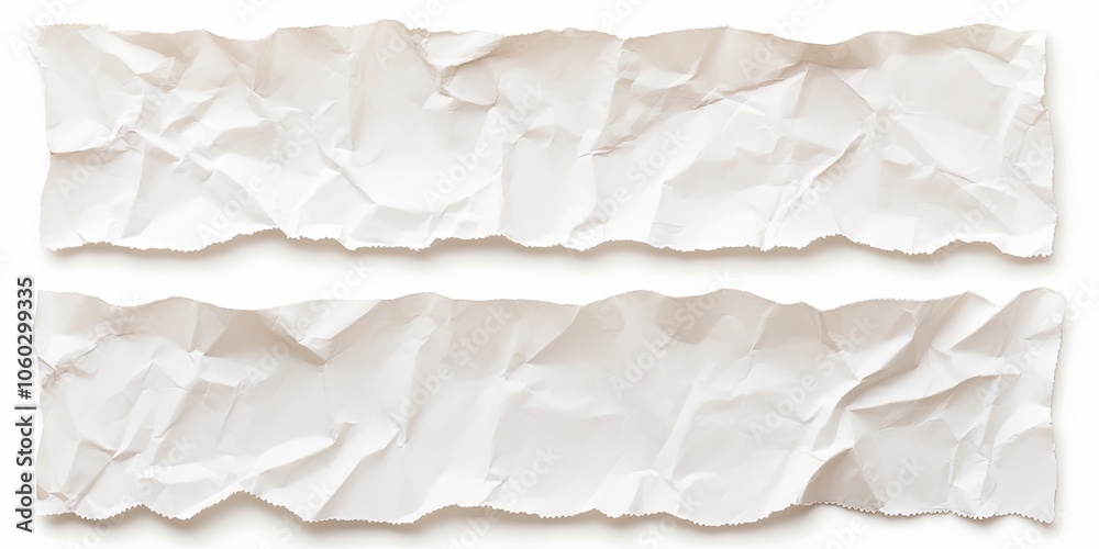 Fototapeta premium White crumpled torn paper shows blank and rough texture. Torn paper with an abstract design. Blank surface for art, craft, and design use. Suitable for decoration creativity.