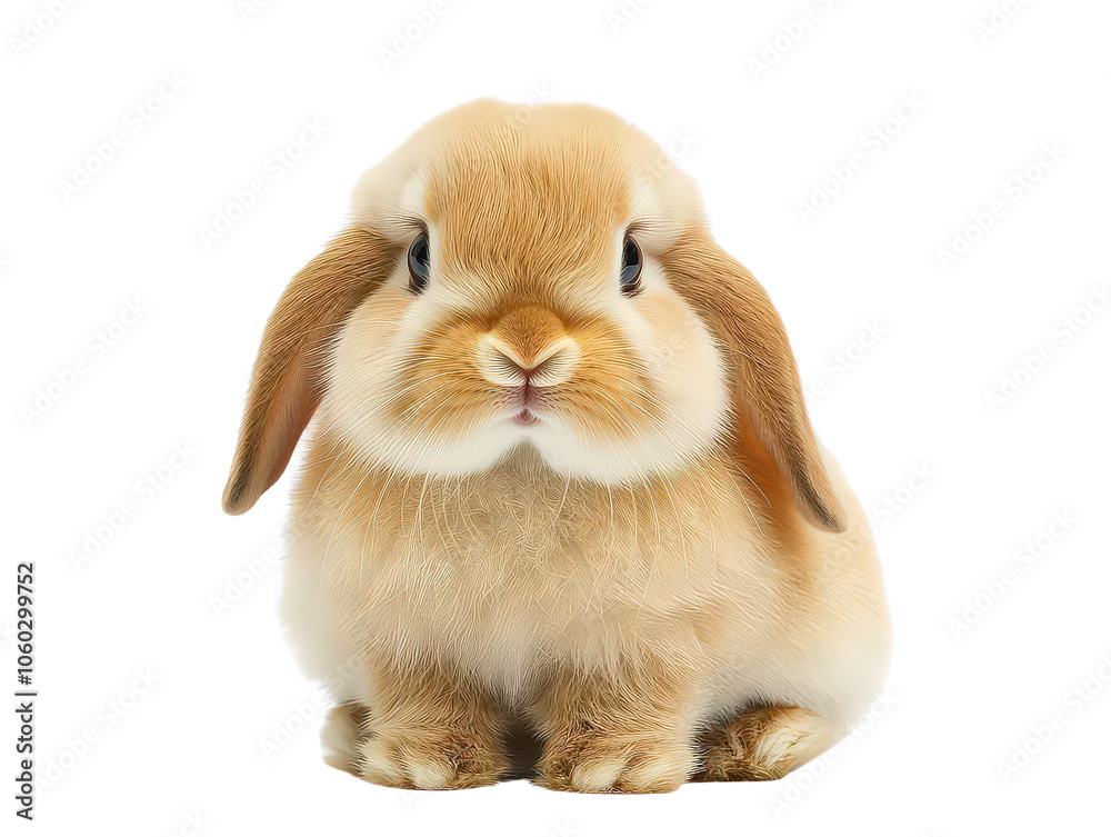 Adorable fluffy lop-eared rabbit sitting with a calm expression, symbolizing innocence, cuteness, and gentle companionship. Ideal for pet and animal themes. Adorable fluffy lop-eared rabbit sitting with a calm expression, symbolizing innocence, cuteness, and gentle companionship. Ideal for pet and animal themes.