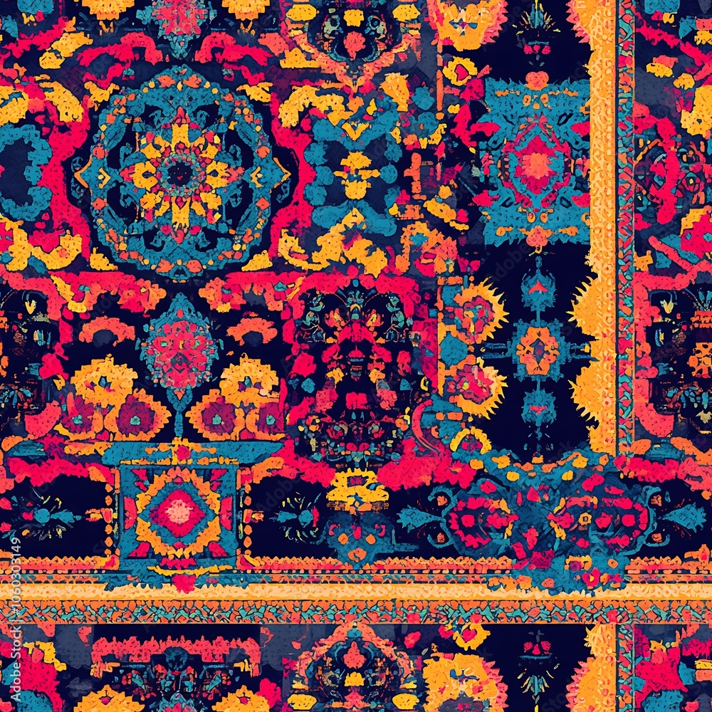 Colorful Symmetrical Ethnic Pattern Design Colorful Symmetrical Ethnic Pattern Design