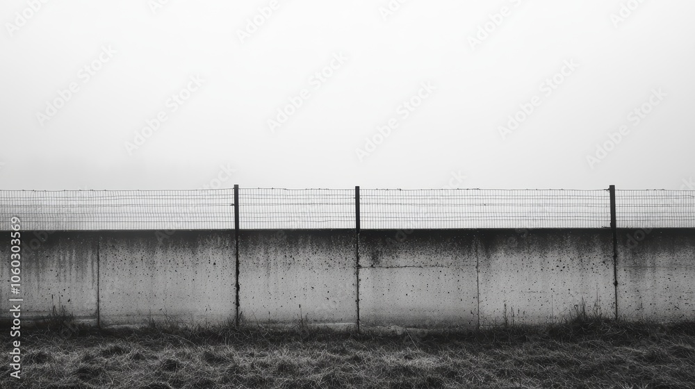 Minimalist Outline of a Protective Barrier in Fog Minimalist Outline of a Protective Barrier in Fog
