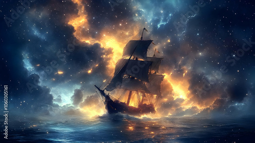 Ship Sailing Through a Star...