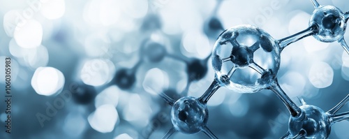 Crystalline Molecular Structure with Bokeh Background - A Visual Representation of the Building Blocks of Matter photo