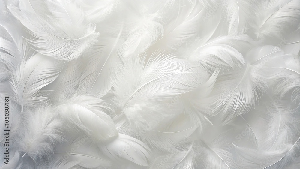 Soft feather texture reflected on abstract white background Soft feather texture reflected on abstract white background