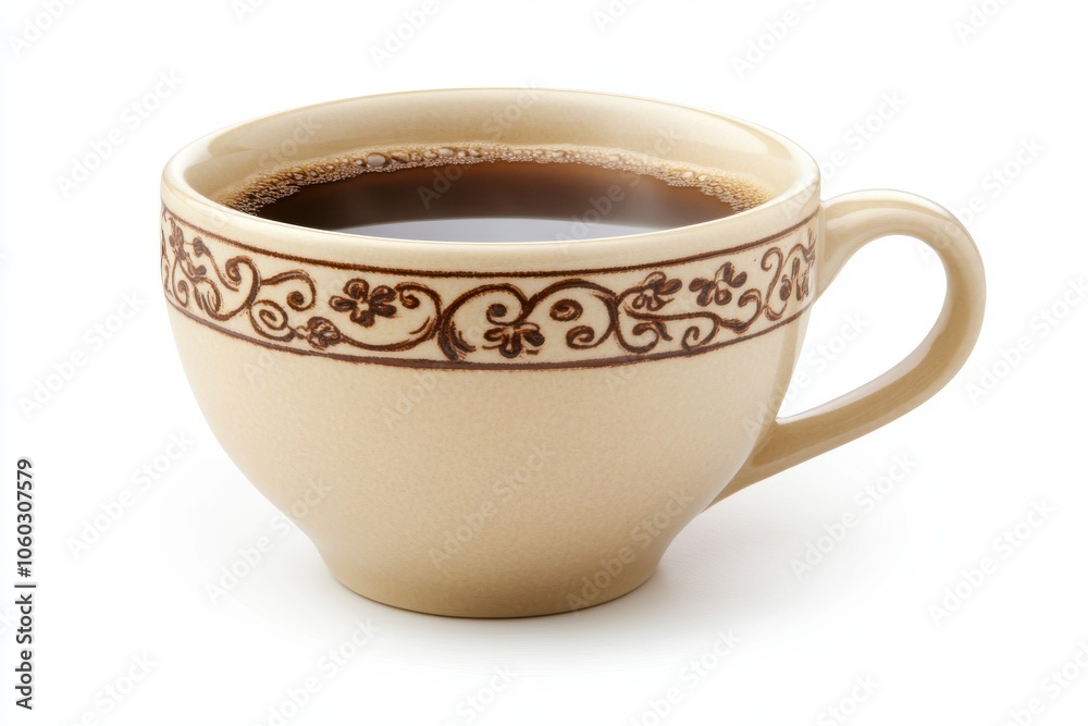 Elegant Coffee Cup with Decorative Design Elegant Coffee Cup with Decorative Design