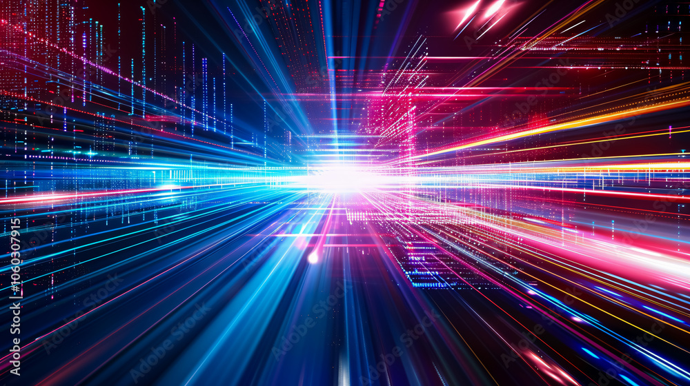 Obraz premium An abstract futuristic technology background with a frosted glass effect, highlighting a modern blue theme.