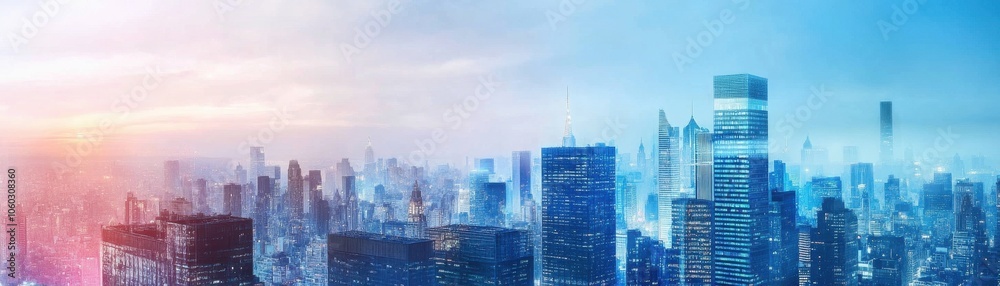 Magnificent Skyline: A Panoramic View of a Bustling Metropolis Magnificent Skyline: A Panoramic View of a Bustling Metropolis