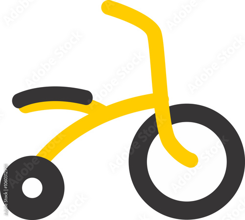 toy cycle symbol black and yellow 