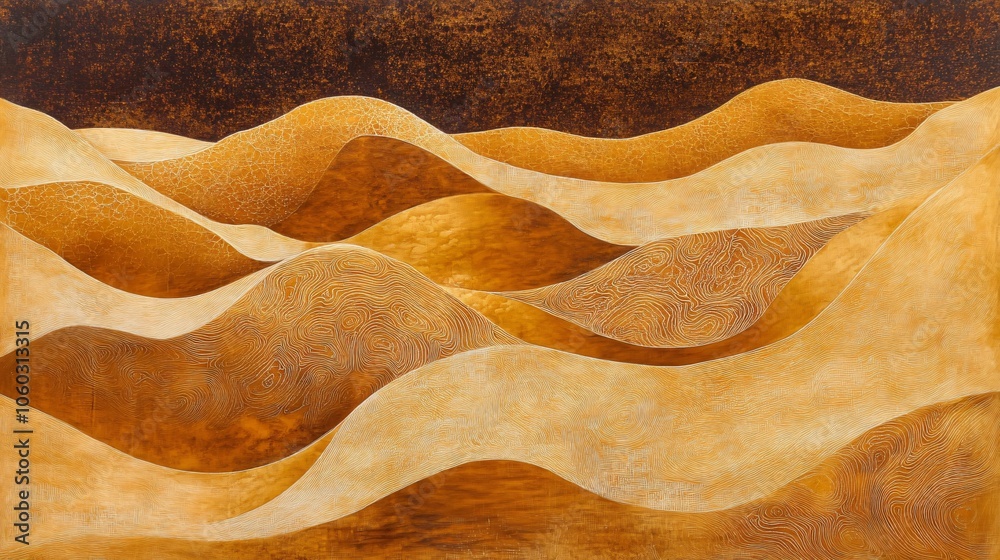Abstract Wavy Landscape in Warm Tones Abstract Wavy Landscape in Warm Tones