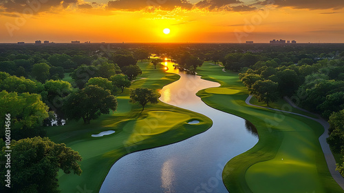 Aerial View of a Golf Cours...