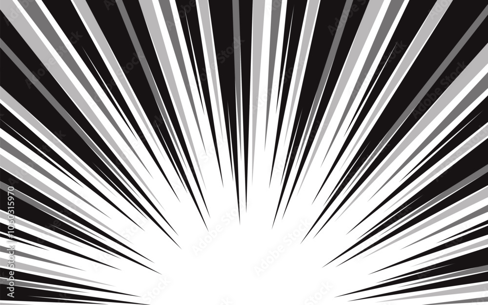 Fototapeta premium Fast speed lines on white background. Anime comic speed line movement effect.