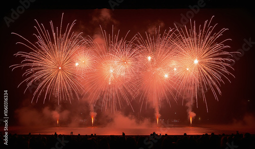 fireworks light darkened stage visually striking performance highlights artistic design elements photo