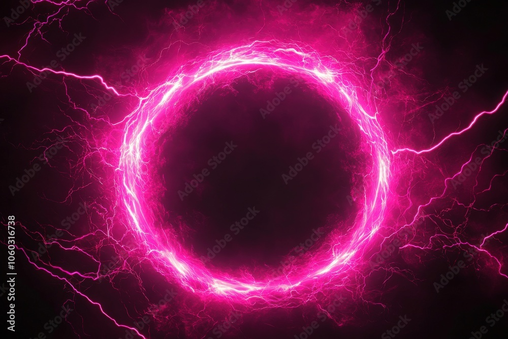 Abstract Pink Lightning Circle Energy Burst Abstract Pink Lightning Circle Energy Burst